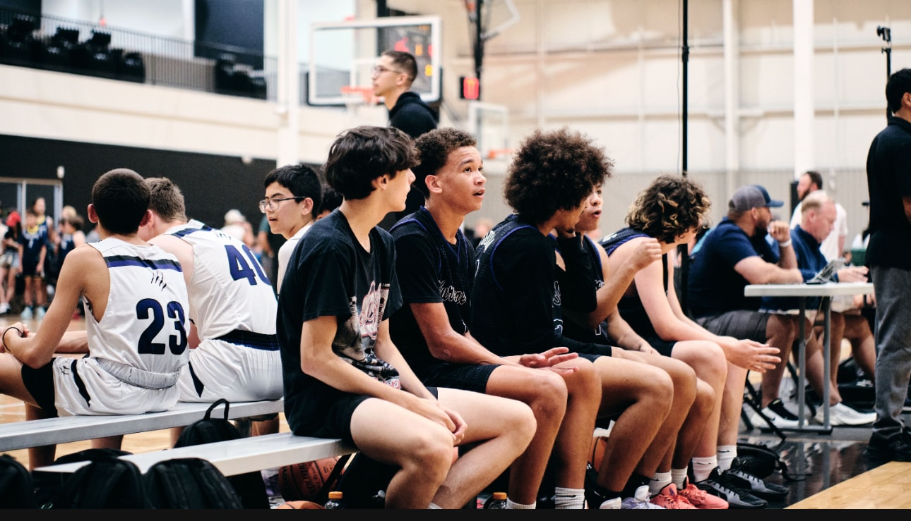 Hurricane Elite team on bench